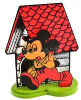 Walt Disney Mickey egér retró asztali lámpa, műanyag, gyártó: Produkt Kisszövetkezet, működik, kis kopással. 25x19x14 cm