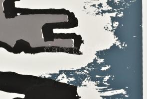 Frank Magda (1914-1997): Kompozíció. Szitanyomat, papír, jelzett, 26x39 cm