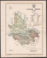 1893 Esztergom vármegye térképe, terv. Gönczy Pál, Pallas Nagy Lexikona, 1:236000, Bp., Posner Károly Lajos és fia, 28×22,5 cm