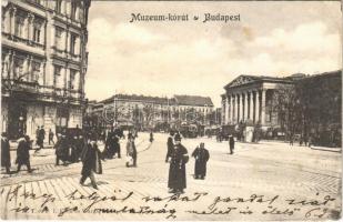 1904 Budapest VIII. Múzeum körút, villamos, csendőr (EK)