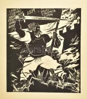 cca 1950-70 Derkovits Gyula (1894-1934): Dózsa sorozat, 4 db reprodukció, papír. Lap széle foltos és...