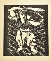 cca 1950-70 Derkovits Gyula (1894-1934): Dózsa sorozat, 4 db reprodukció, papír. Lap széle foltos és...