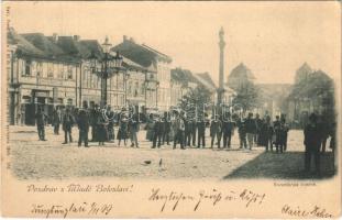 1899 (Vorläufer) Mlada Boleslav, Staromestske námesti / square, shop of Antonin Vogel