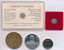 Vegyes 5db-os érme és emlékérem tétel, közte DN "Bonaparte Napóleon" jelzetlen modern mini...