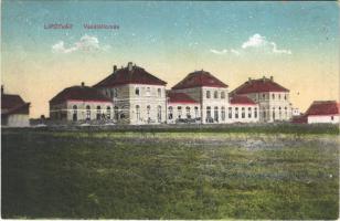 1928 Lipótvár, Újvároska, Leopoldov; vasútállomás. Vasúti levelezőlapárusítás 9210. / railway station