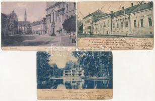 12 db RÉGI erdélyi város képeslap vegyes minőségben / 12 pre-1945 Transylvanian town-view postcards in mixed quality