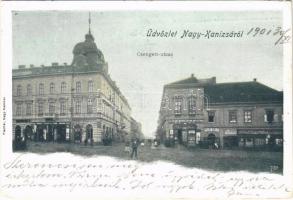 1901 Nagykanizsa, Csengeri utca, Fantl testvérek, Goldstein J., Kilik Béla, Neu és Klein üzlete. Fischel kiadása