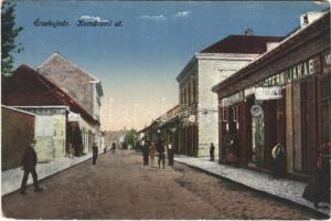 Érsekújvár, Nové Zámky; Komáromi út, Stern Jakab üzlete. Vasúti levelezőlapárusítás 445. / street view, shops (EK)