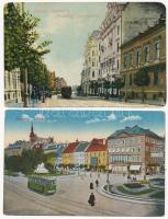Pozsony, Pressburg, Bratislava; - 2 db RÉGI képeslap: villamosok / 2 pre-1945 postcards: trams