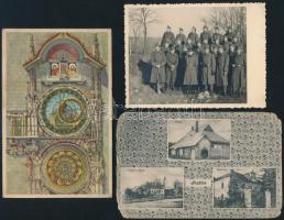 60 db régi és modern képeslap jobbakkal, benne reprintek és 1 katonai fotó