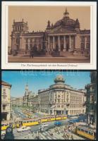 60 db régi és modern képeslap jobbakkal, benne reprintek és 1 katonai fotó