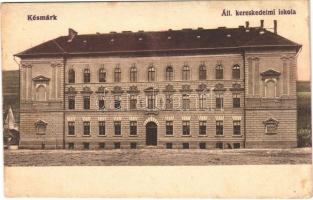 Késmárk, Kezmarok; Állami kereskedelmi iskola. Vasúti levelezőlapárusítás 452. / commercial school (fl)