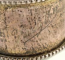 Ezüst (Ag) szalvétagyűrű Juditka felirattal, jelzés nélkül, kopottas, nettó: 17,8 g