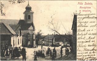 1906 Pilisszántó, községháza, templom (EK)