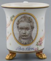 Antik KPM porcelán csésze Beethowen arcképével, angyalos díszítéssel. Kézzel festett, jelzett, hibátlan. 10,5 cm