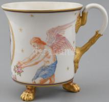 Antik KPM porcelán csésze Beethowen arcképével, angyalos díszítéssel. Kézzel festett, jelzett, hibát...