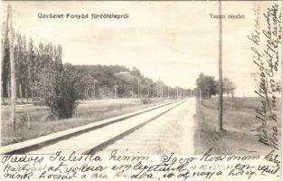 ~1900 Fonyód fürdőtelep, Vasúti részlet a sínekkel (r)