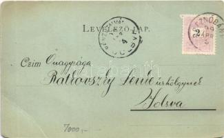 1899 Kovácspatak, Kovacov; látkép, vasútállomás, vonat, gőzmozdony / general view, railway station, ...