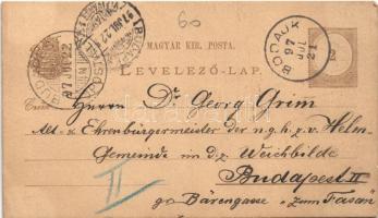 1897 (Vorläufer) Csókakő, Goll Villa, várrom. Kézzel rajzolt képeslap+ 2 Ga. (EK)