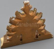 Gipsz fali posztamens kopott aranyozással 15 cm ,