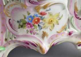 Óherendi, Herendi porcelán láda / kaspó tető nélkül. Kézzel festett, jelzett, restaurált, repedéssel...