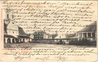 1903 Tótsóvár, Sóvár, Solivar (Eperjes, Presov); Templom és tér. Divald / church and square (Rb)