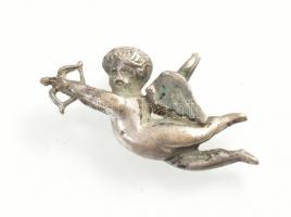 Ezüst (Ag) Cupido angyalkás medál, jelzés nélkül, kissé kopott, nettó: 5,3 g