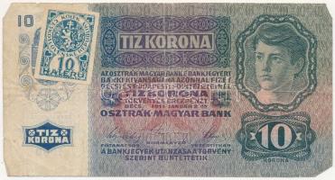1915. 10K 1099 815967 csehszlovák 10h bélyeggel felülbélyegezve T:III