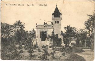 Karánsebes, Caransebes; Teus, Égi Villa / villa + "KARÁNSEBES P.U."  (EK)