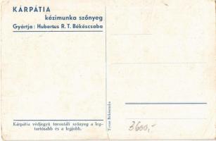 Békéscsaba, Kárpátia kézimunka szőnyeg. "Kárpátia védjegyű torontáli szőnyeg a legtartósabb és ...