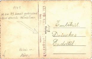 1943 Békéscsaba, M. kir. 19. honvéd gyalogezred katonája. Lenthe photo (fl)