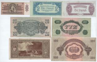 1939. 5P + 1944. 2 - 100P " A Vöröshadsereg Parancsnoksága" (5xklf) + 1945. 50P T:II-III