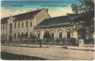 1922 Abaújszántó, Állami elemi iskola és kaszinó. Forgács Lajos kiadása + cenzúra bélyegző (EB)