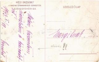 1943 Székesfehérvár, Héjj Erzsébet a Magyar Gyermeknevelés szerkesztője (a lapon saját levele és alá...