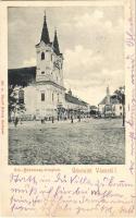 1901 Vác, Szentháromság templom és szobor. Divald Károly 159. sz.