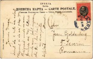 1908 Kladovo, Ansicht der Festung / fortress, soldiers (EB)