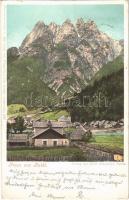 1899 Cave del Predil, Raibl; Cinque Punte / general view, mountain. Verlag v. Josef Dreyhorst. Photochromiekarte v. Joh. Leon sen. (EB)