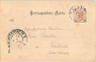 1899 Cave del Predil, Raibl; Cinque Punte / general view, mountain. Verlag v. Josef Dreyhorst. Photo...