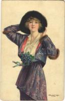 Lady art postcard s: W. Haskell Coffin (kopott sarkak / worn corners)