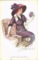 1915 The girl I like to talk with Lady art postcard. Reinthal & Newman No. 620. s: T. Earl Christy (EK)