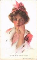 1913 The eyes say no. The lips say yes Lady art postcard. Reinthal & Newman s: Philip Boileau (EK)