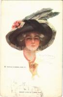 1915 Sweet lips of coral hue Lady art postcard. Reinthal & Newman No. 212. s: Philip Boileau (EK)