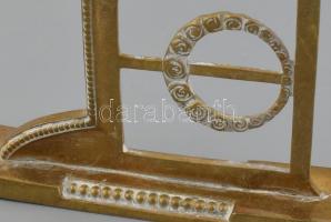 Szecessziós réz függönytartó karnis, réz karikákkal. 17 cm