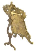 Réz asztali tükör kitámasztóval. Réri tükörrel. 18x11,5 cm