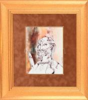 Szent István, Hollóházi Jurcsák László által tervezett porcelán kép, matricás, hibátlan, dekoratív k...