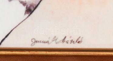 Szent István, Hollóházi Jurcsák László által tervezett porcelán kép, matricás, hibátlan, dekoratív k...