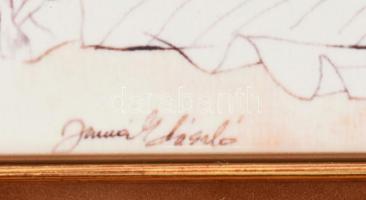 Háromkirályok, Hollóházi Jurcsák László által tervezett porcelán kép, matricás, hibátlan, dekoratív ...