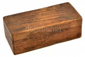 Fa dobozka, egy darabból faragva tetővel 20x9x7 cm