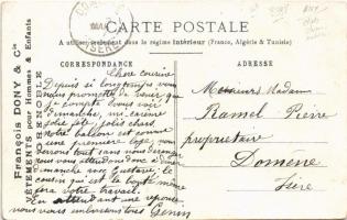 1907 Kutya és macskák / Dog with cats. litho + Francois Dony & Cie Vetements pour Hommes & E...