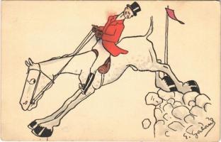 Lóugratás / Horse jump. M. Munk Vienne Nr. 384. s: E. Gaban (?)